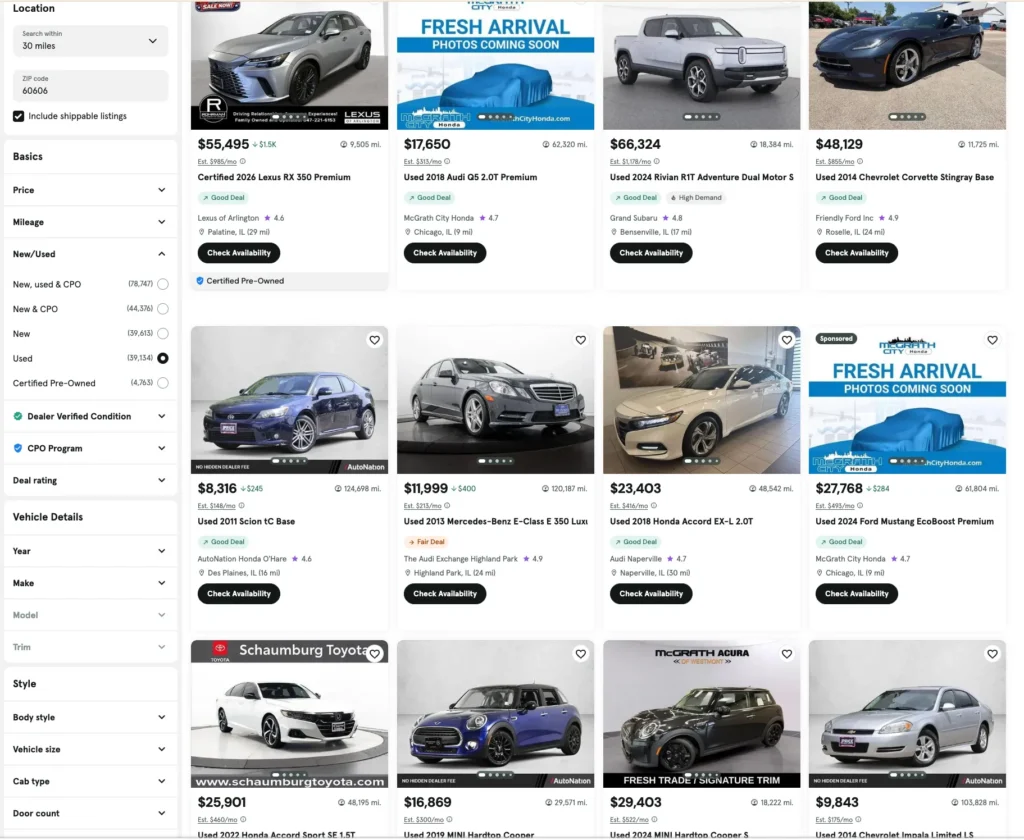 Auto1 listings Auto1 listings