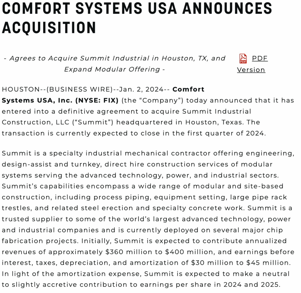 press release from one of their latest acquisitions press release from one of their latest acquisitions