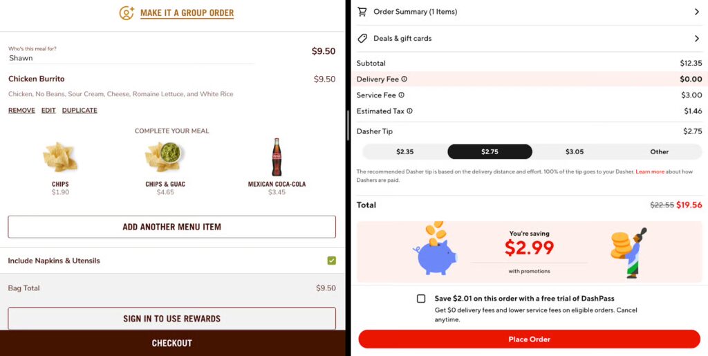 order on doordash
